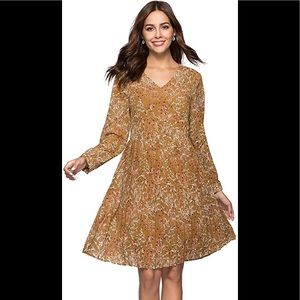 NWT Anna&Chris wildflower chiffon swing dress